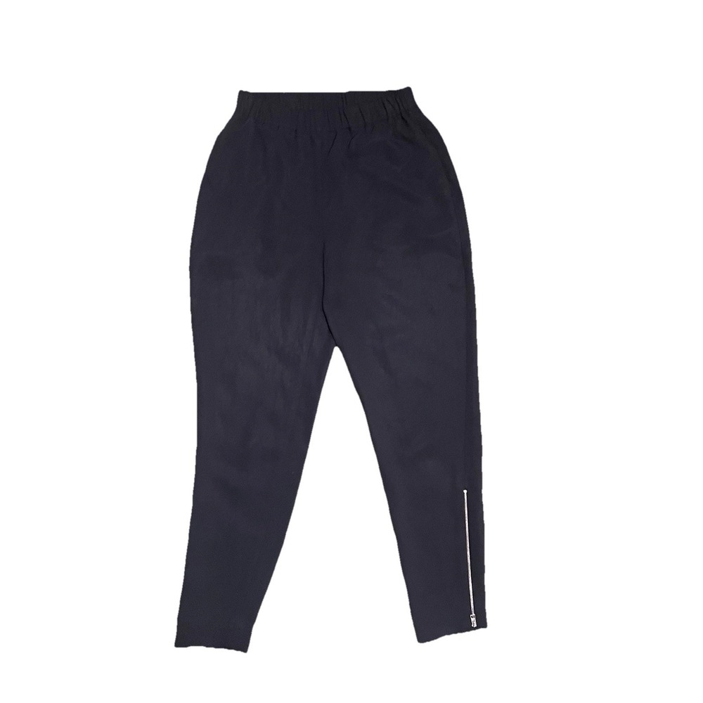 Everlane Japanese Fabric Black Tapered Pant Size 4 Ankle Zip Comfy Tencel Office